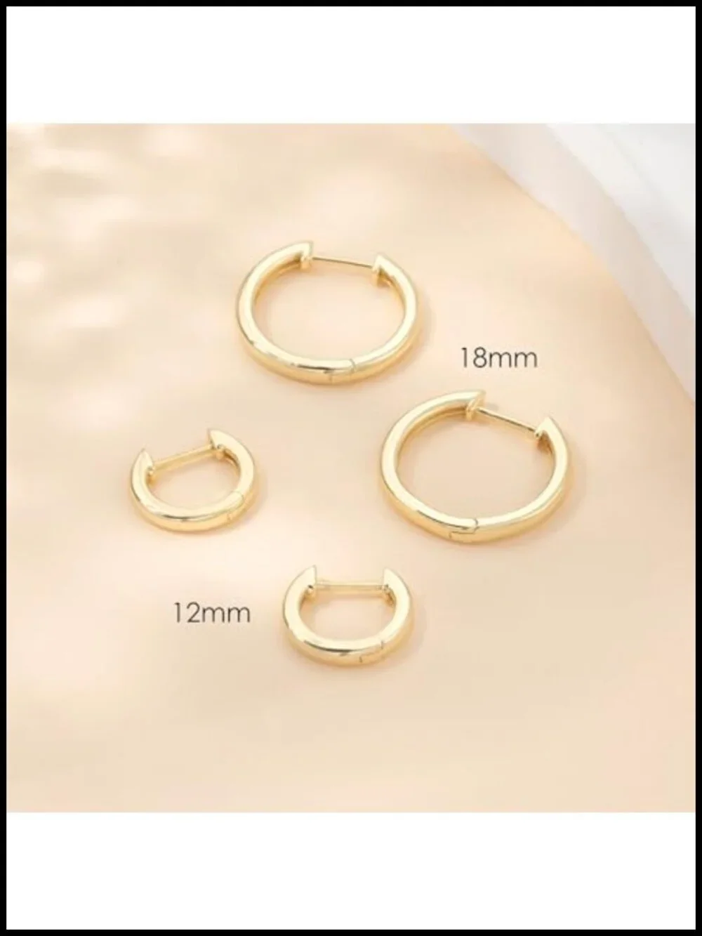 14K Yellow Gold Huggie Hoop Earrings Women Dainty Small Hoops Hypoallergenic